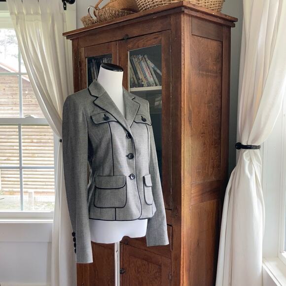 LOFT Jackets & Blazers - LOFT Grey Blazer With Black Trim, Size 2